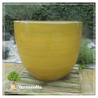 grote buitenpot-mosterd geel-90 cm.